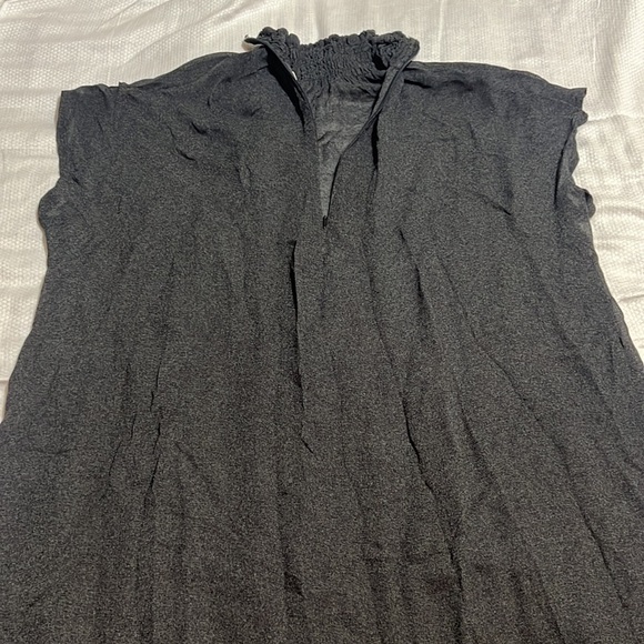 Veronique Leroy Sheer Charcoal Grey Short Sleeve Dress 42 - Picture 4 of 7